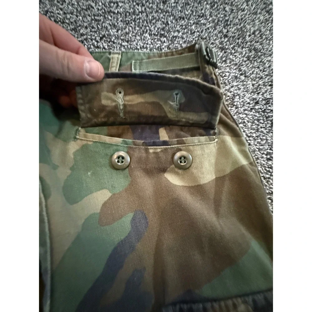 Vintage Woodland Camo Cargo Pants Mens 36x30 Military Combat Trousers BDU